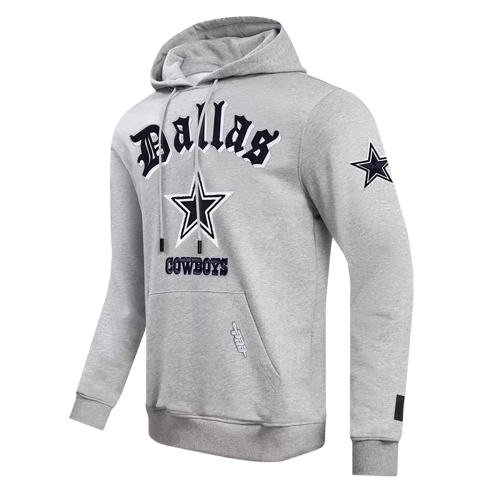 Pro Standard Men's NFL Dallas Cowboys Old English PO Hoodie -Grey - GREY