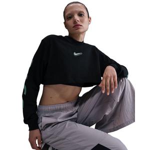 Nike Women's Sportswear Oversized Long-Sleeve B2S Cropped Tee -Black