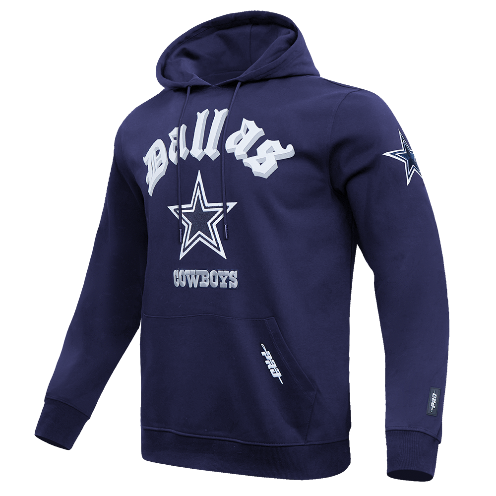 Pro Standard Men's NFL Dallas Cowboys Old English PO Hoodie -Navy - NAVY Thumbnail View 3