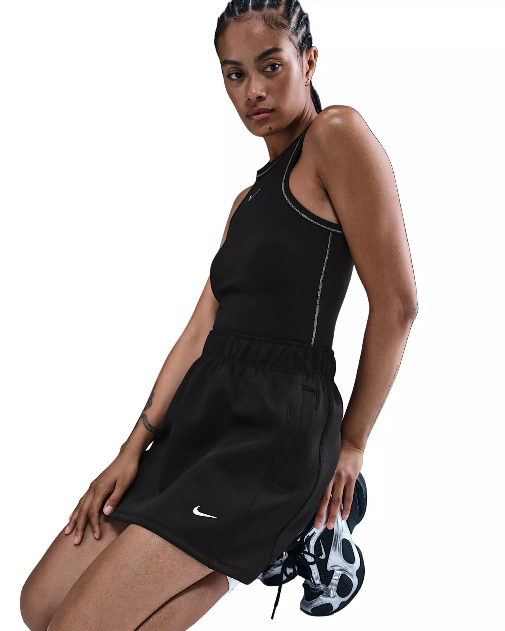 Nike Women's Sportswear Windrunner Poly Knit Skirt - Black - BLACK