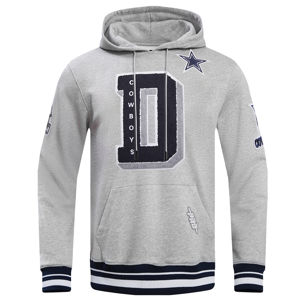 Pro Standard Men's NFL Dallas Cowboys Mashup Rib PO Hoodie  - Grey/Navy - GREY/NAVY Thumbnail View 1