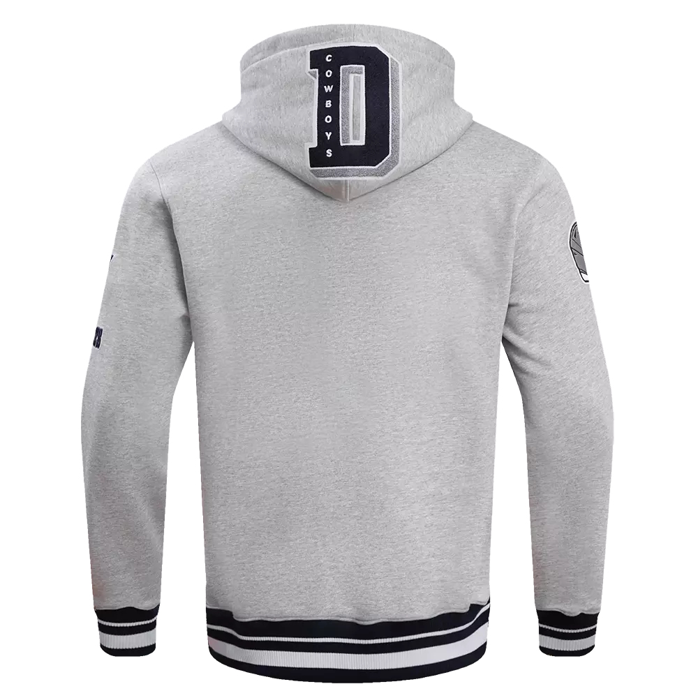 Pro Standard Men's NFL Dallas Cowboys Mashup Rib PO Hoodie  - Grey/Navy - GREY/NAVY