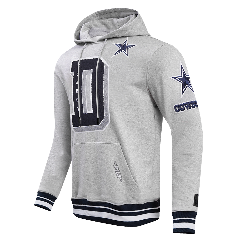 Pro Standard Men's NFL Dallas Cowboys Mashup Rib PO Hoodie  - Grey/Navy - GREY/NAVY Thumbnail View 3