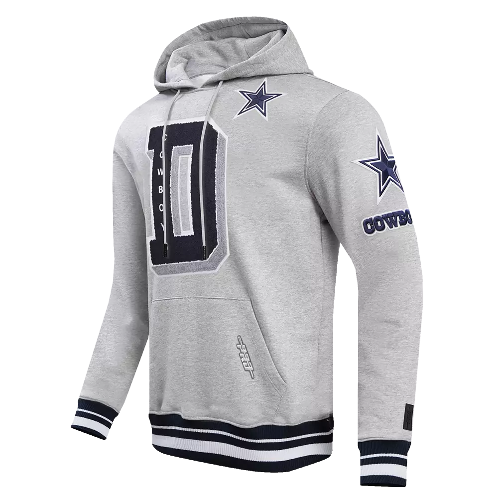 Pro Standard Men's NFL Dallas Cowboys Mashup Rib PO Hoodie -Grey/Navy - GREY/NAVY