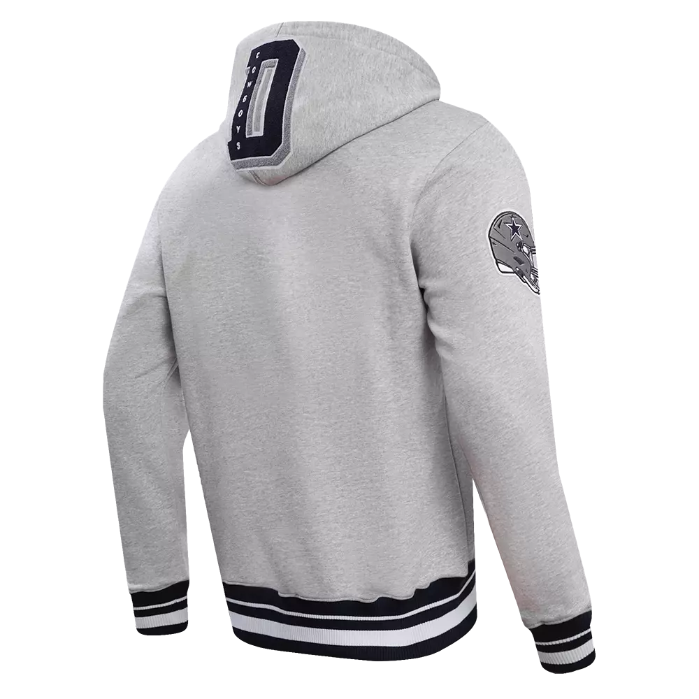 Pro Standard Men's NFL Dallas Cowboys Mashup Rib PO Hoodie  - Grey/Navy - GREY/NAVY