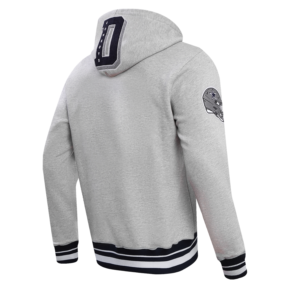 Pro Standard Men's NFL Dallas Cowboys Mashup Rib PO Hoodie -Grey/Navy - GREY/NAVY Thumbnail View 4