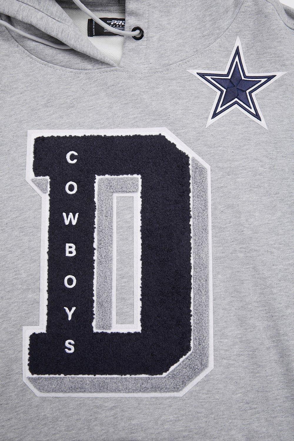 Pro Standard Men's NFL Dallas Cowboys Mashup Rib PO Hoodie  - Grey/Navy - GREY/NAVY Thumbnail View 5