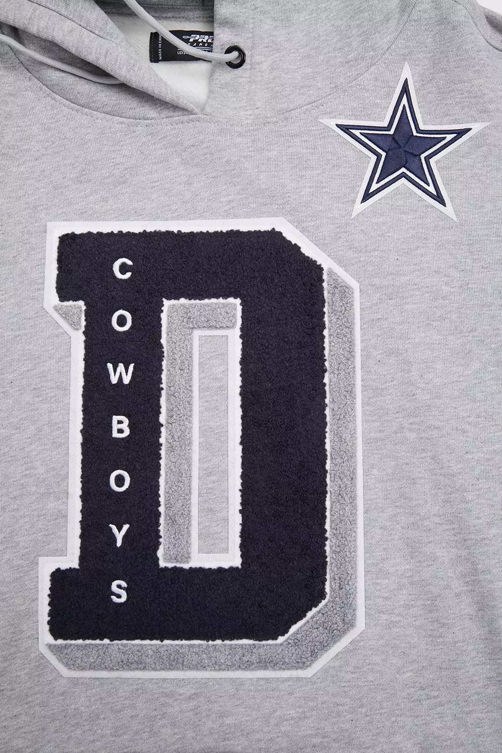 Pro Standard Men's NFL Dallas Cowboys Mashup Rib PO Hoodie -Grey/Navy - GREY/NAVY