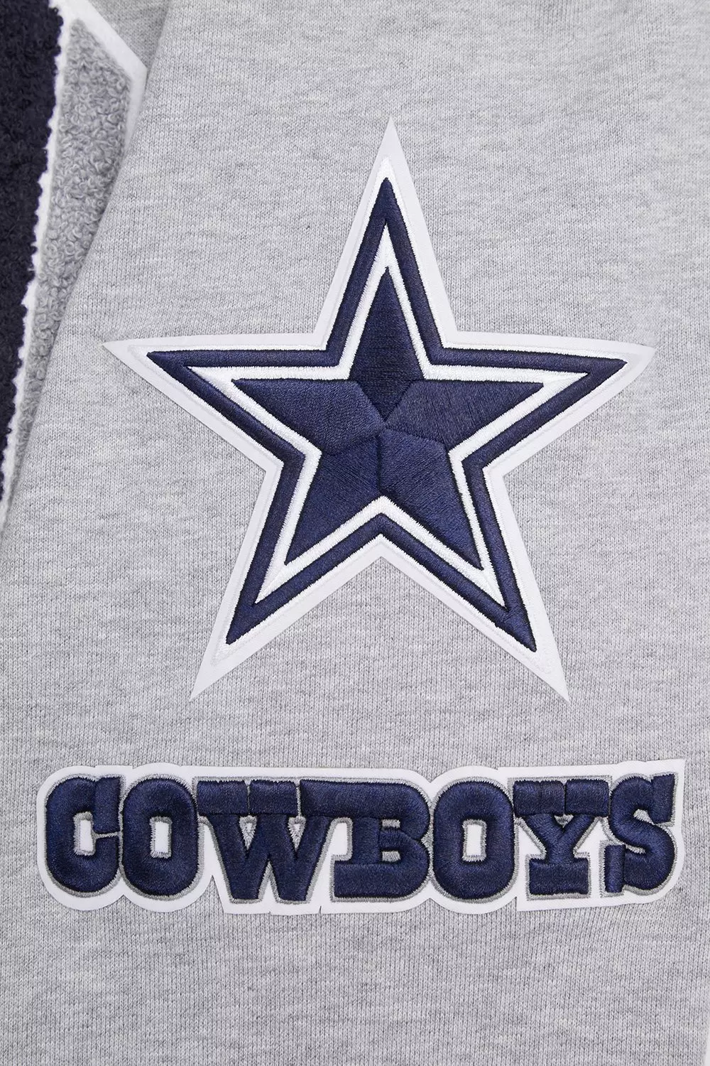 Pro Standard Men's NFL Dallas Cowboys Mashup Rib PO Hoodie -Grey/Navy - GREY/NAVY