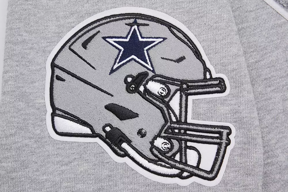 Pro Standard Men's NFL Dallas Cowboys Mashup Rib PO Hoodie -Grey/Navy - GREY/NAVY