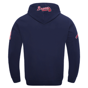 Pro Standard Men's MLB Atlanta Braves Old English PO Hoodie -Navy