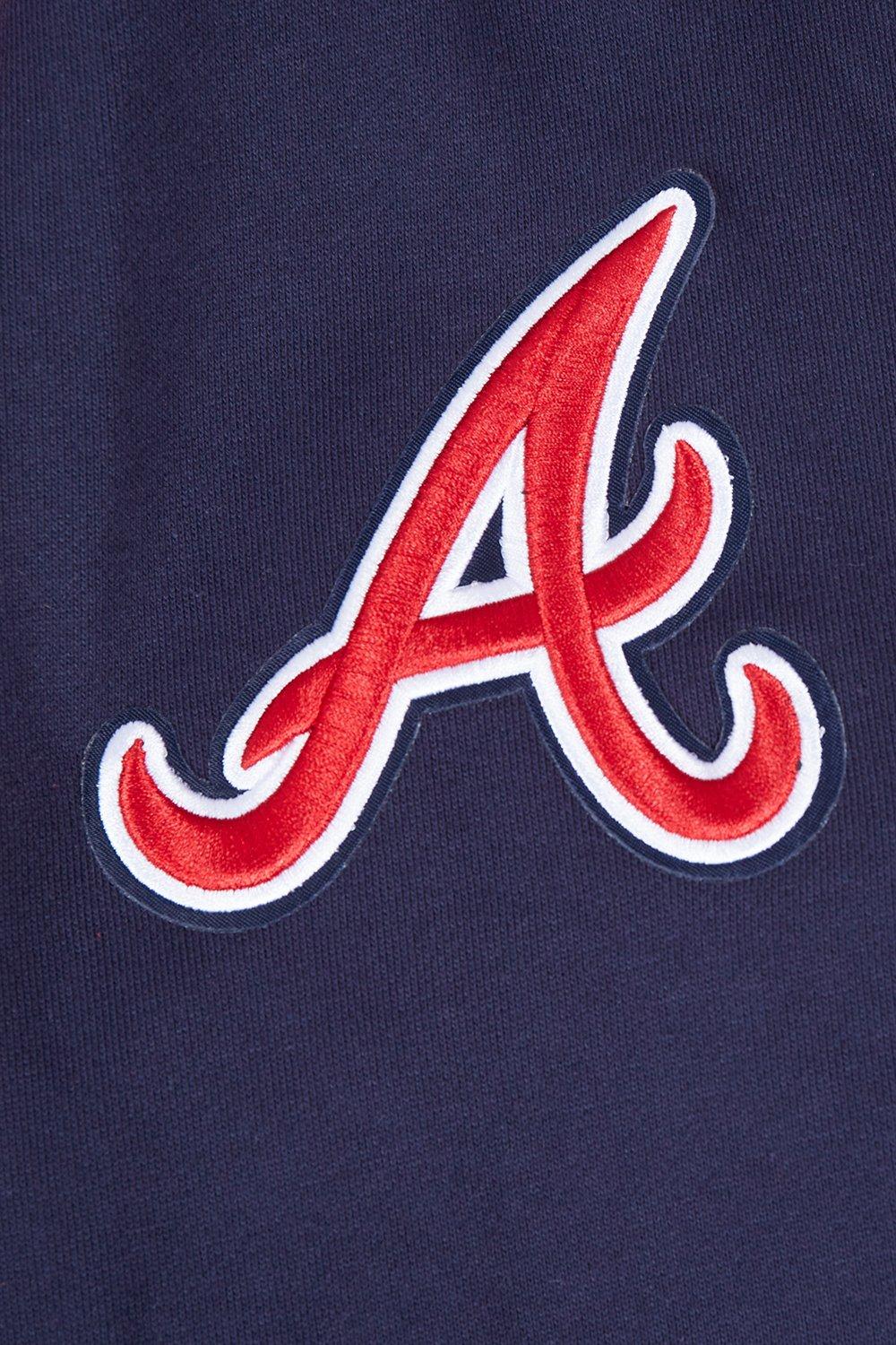 Pro Standard Men's MLB Atlanta Braves Old English PO Hoodie -Navy - NAVY Thumbnail View 7