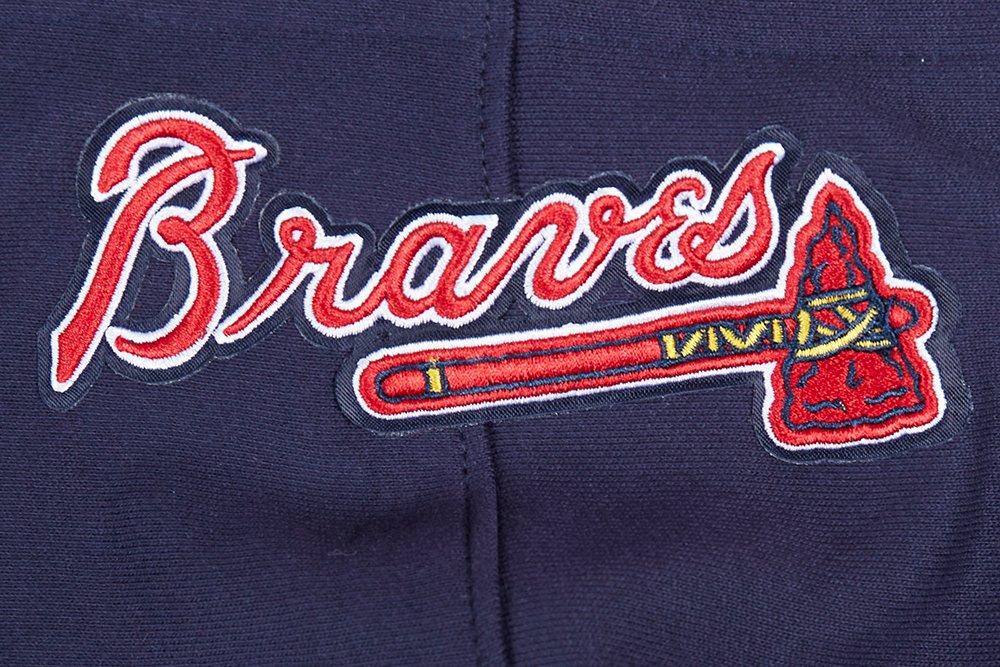 Pro Standard Men's MLB Atlanta Braves Old English PO Hoodie -Navy - NAVY Thumbnail View 8