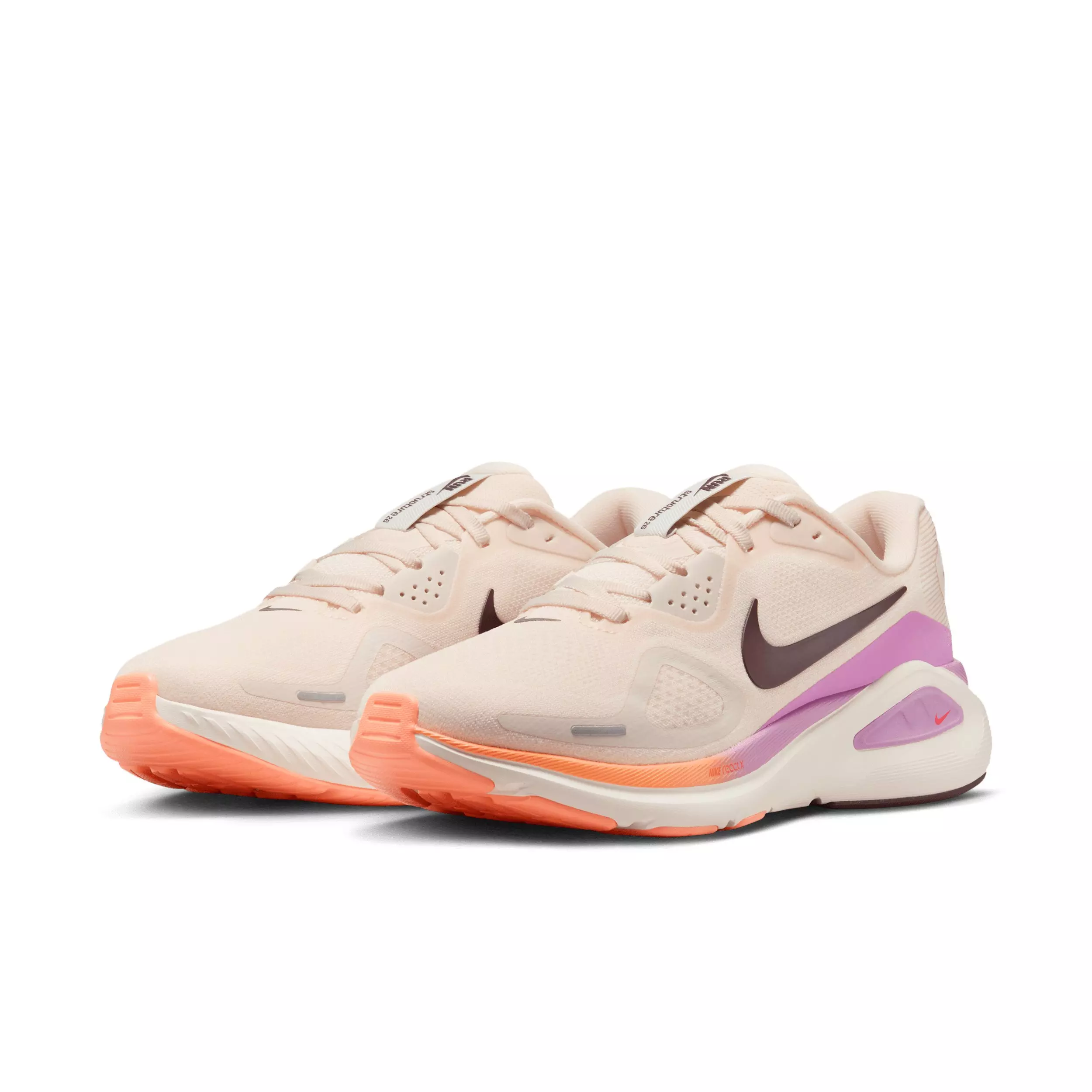 Nike Structure 26 "Chalk/Light Magenta/Orange Pulse/Tattoo" Women's Running Shoe - CHALK/LT MAGENTA/ORANGE/TATTOO