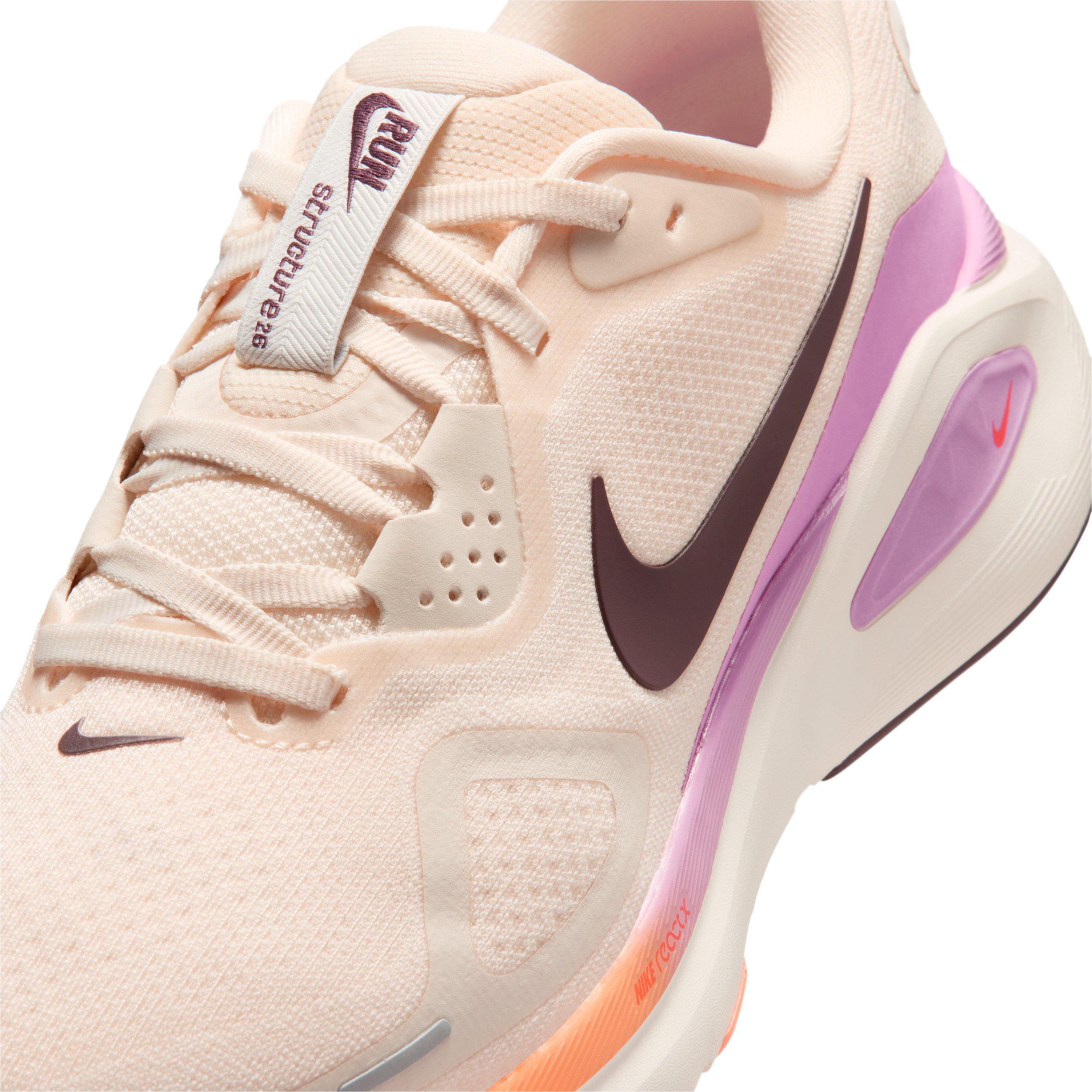 Nike Structure 26 "Chalk/Light Magenta/Orange Pulse/Tattoo" Women's Running Shoe - CHALK/LT MAGENTA/ORANGE/TATTOO Thumbnail View 7