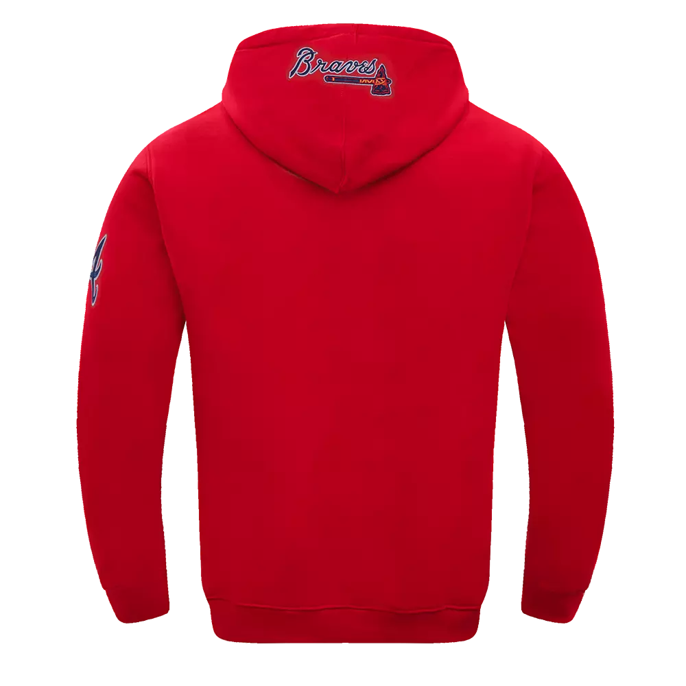 Pro Standard Men's MLB Atlanta Braves Old English PO Hoodie -Red - RED
