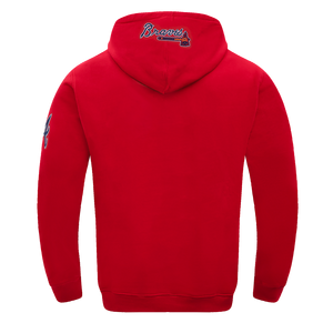 Pro Standard Men's MLB Atlanta Braves Old English PO Hoodie -Red