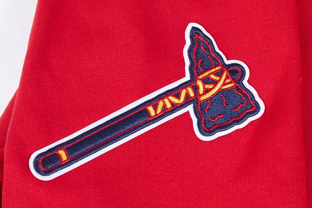 Pro Standard Men's MLB Atlanta Braves Old English PO Hoodie -Red - RED