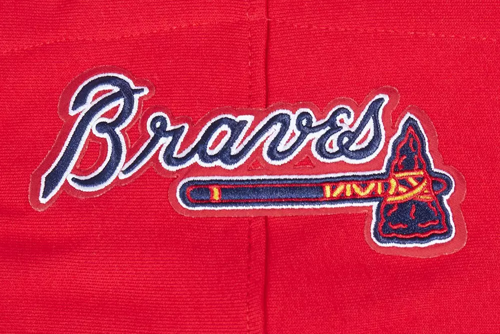 Pro Standard Men's MLB Atlanta Braves Old English PO Hoodie - Red - RED