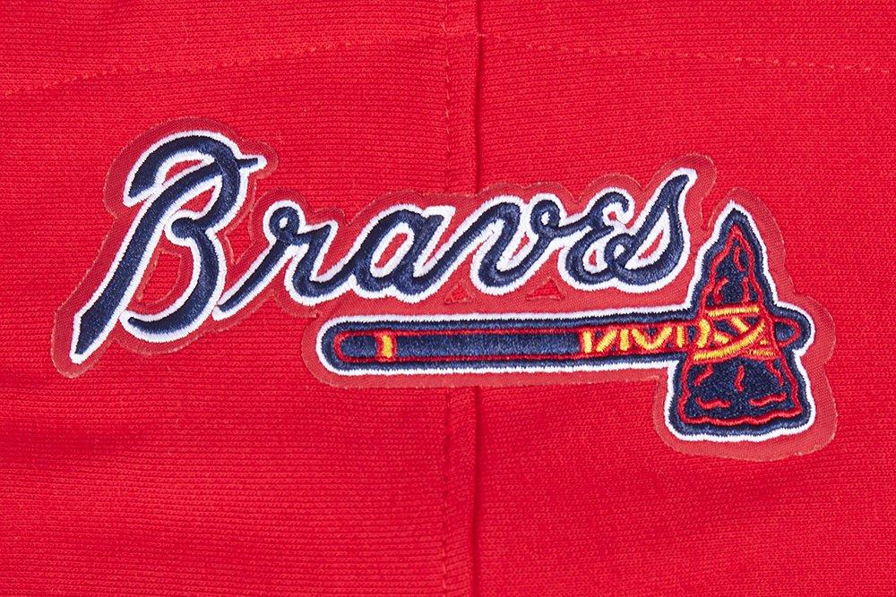 Pro Standard Men's MLB Atlanta Braves Old English PO Hoodie -Red - RED Thumbnail View 8
