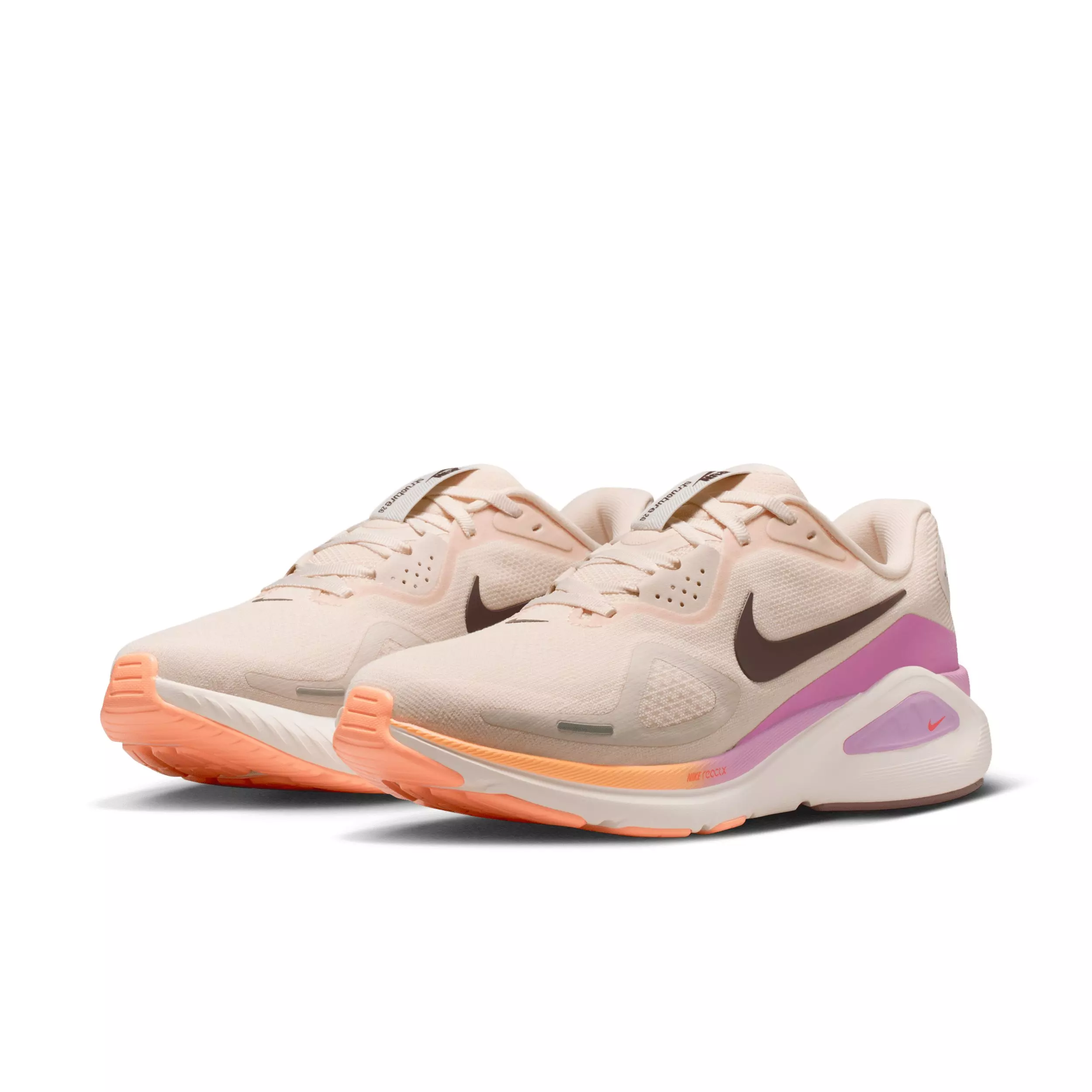 Nike Structure 26 "Chalk/Light Magenta/Orange Pulse/Tattoo" Women's Wide Running Shoe - CHALK/LT MAGENTA/ORANGE/TATTOO