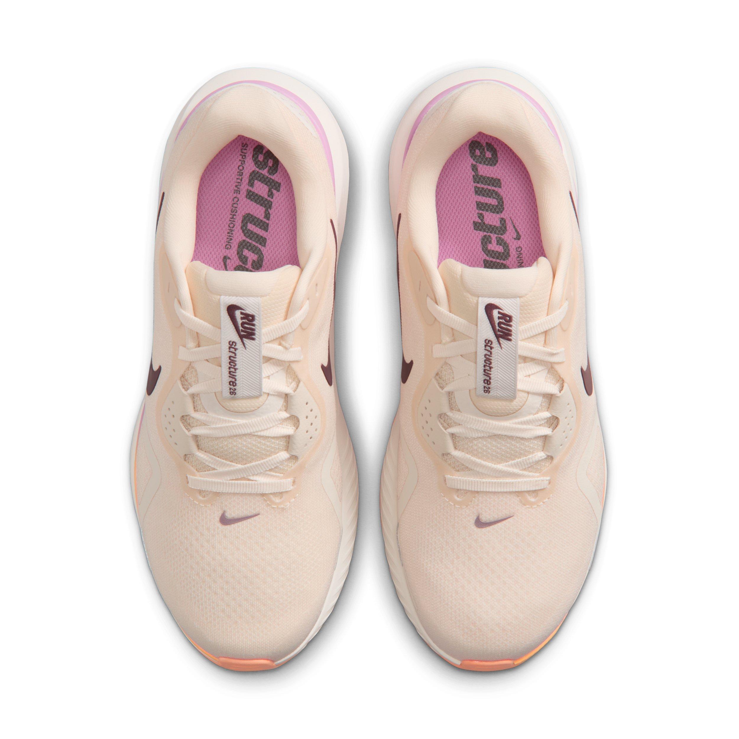 Nike Structure 26 "Chalk/Light Magenta/Orange Pulse/Tattoo" Women's Wide Running Shoe - CHALK/LT MAGENTA/ORANGE/TATTOO Thumbnail View 4