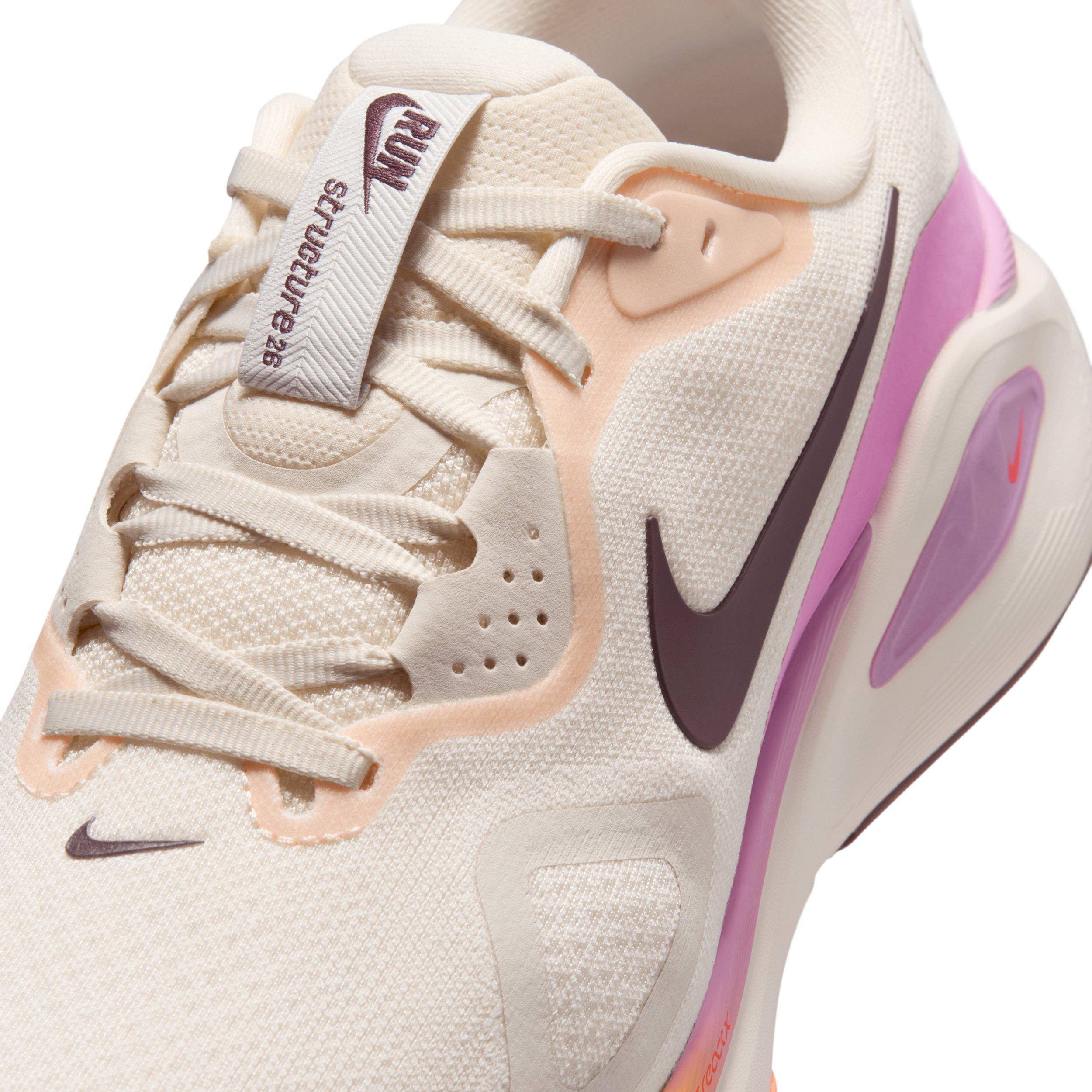Nike Structure 26 "Chalk/Light Magenta/Orange Pulse/Tattoo" Women's Wide Running Shoe - CHALK/LT MAGENTA/ORANGE/TATTOO Thumbnail View 7