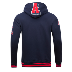 Pro Standard Men's MLB Atlanta Braves Mashup Rib PO Hoodie -Navy/Red