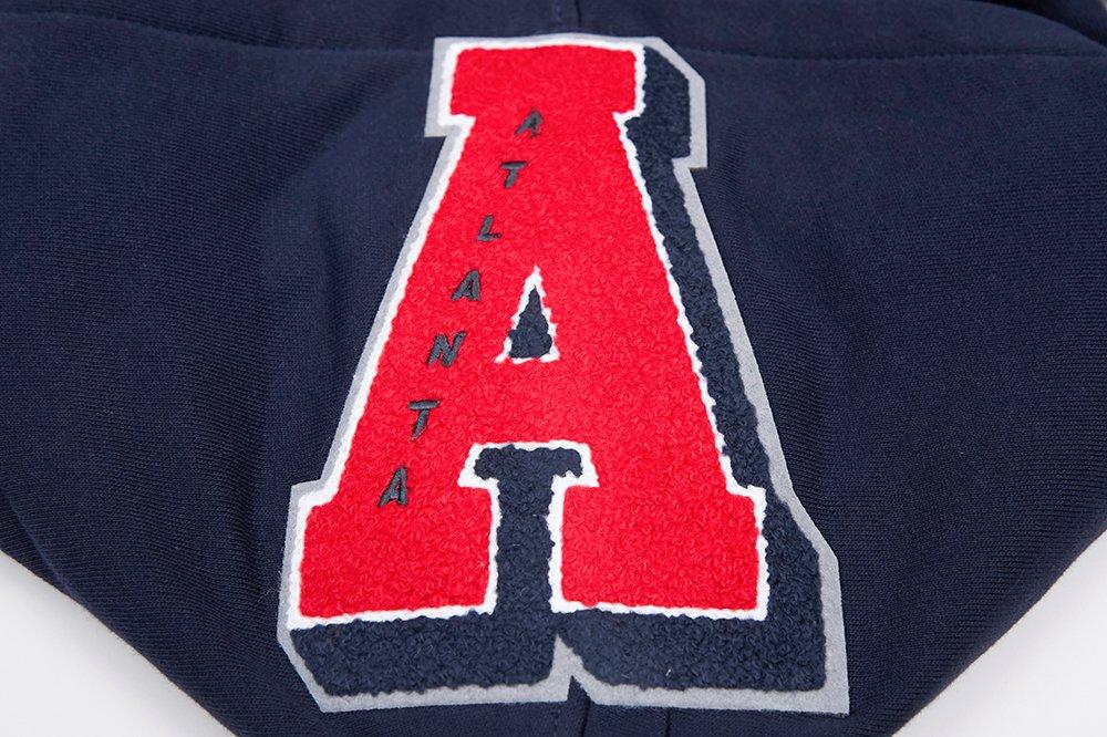 Pro Standard Men's MLB Atlanta Braves Mashup Rib PO Hoodie -Navy/Red - NAVY/RED Thumbnail View 9