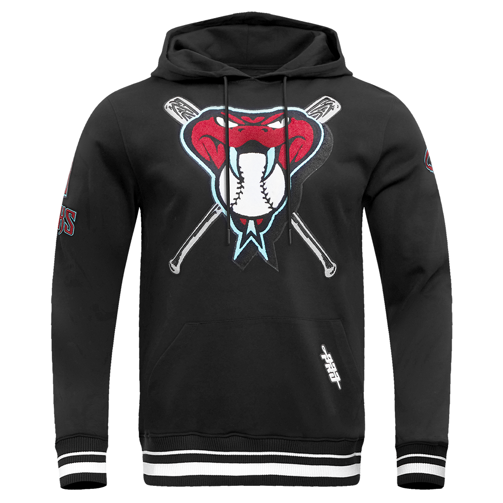 Pro Standard Men's MLB Arizona Diamondbacks Mashup Rib PO Hoodie -Black - BLACK Thumbnail View 1