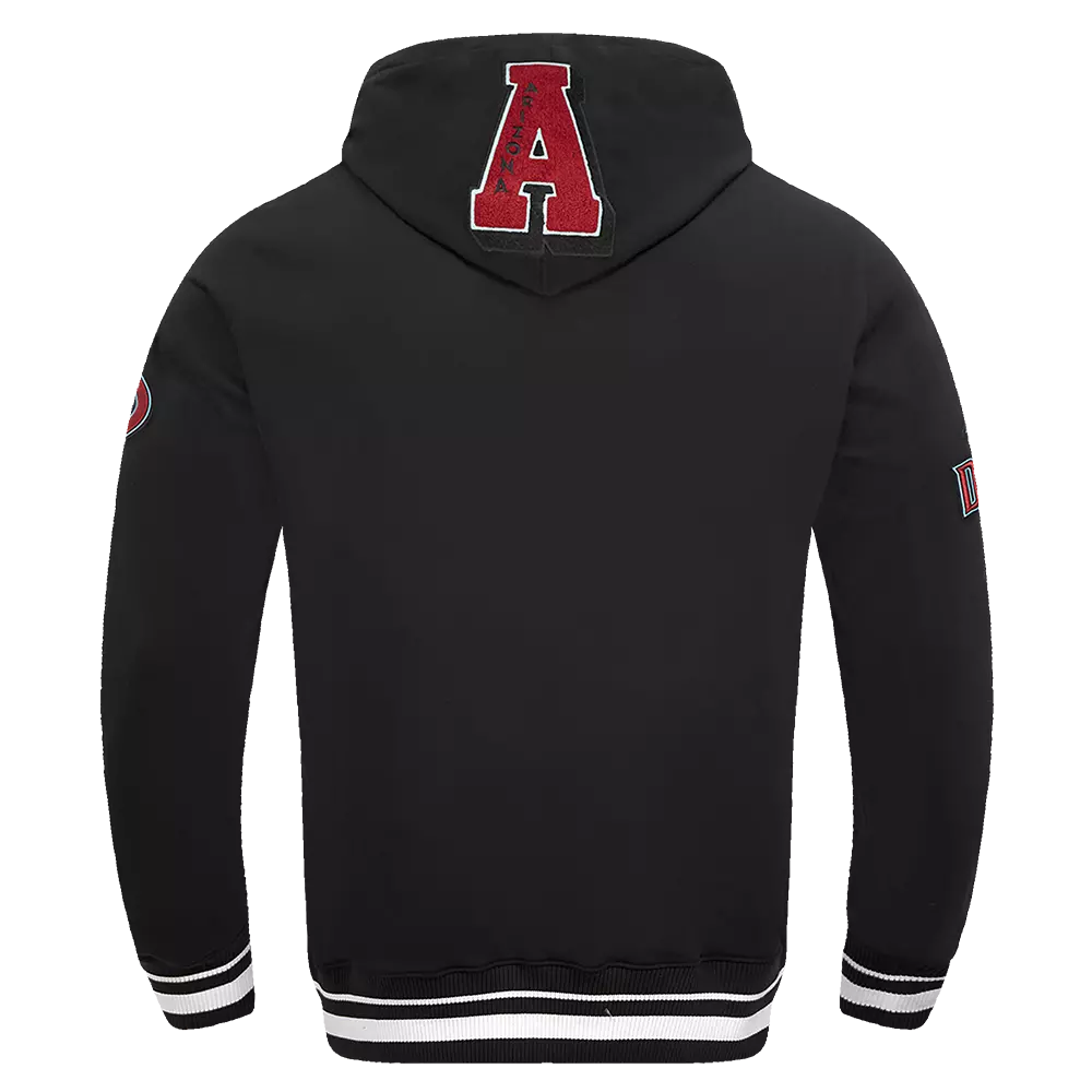 Pro Standard Men's MLB Arizona Diamondbacks Mashup Rib PO Hoodie - Black - BLACK