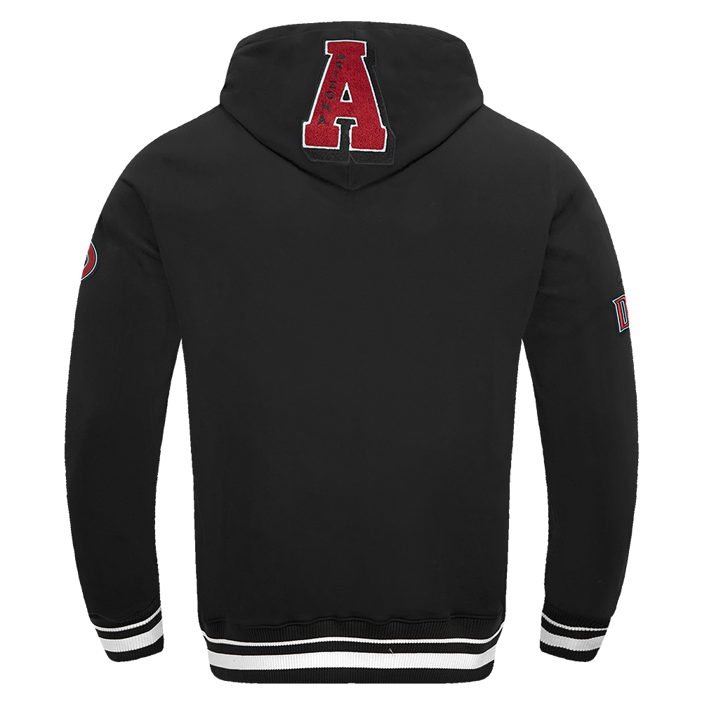 Pro Standard Men's MLB Arizona Diamondbacks Mashup Rib PO Hoodie -Black - BLACK Thumbnail View 2