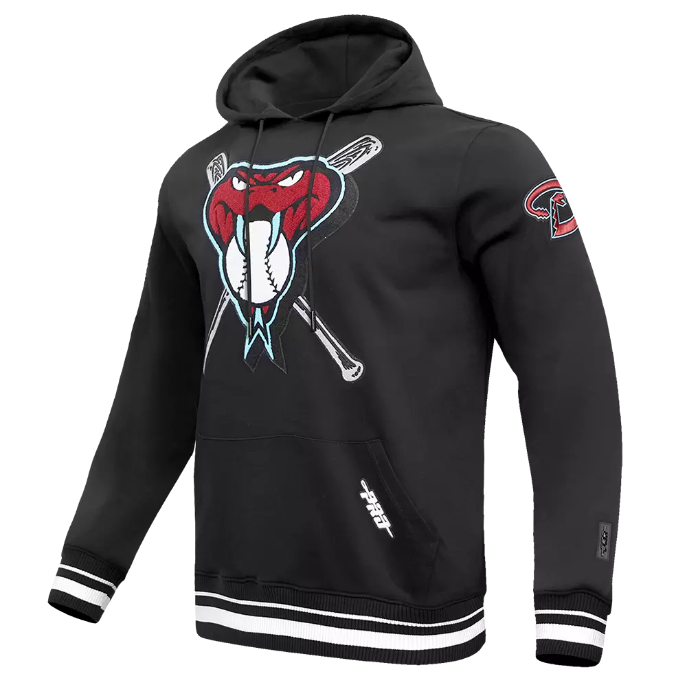Pro Standard Men's MLB Arizona Diamondbacks Mashup Rib PO Hoodie -Black - BLACK