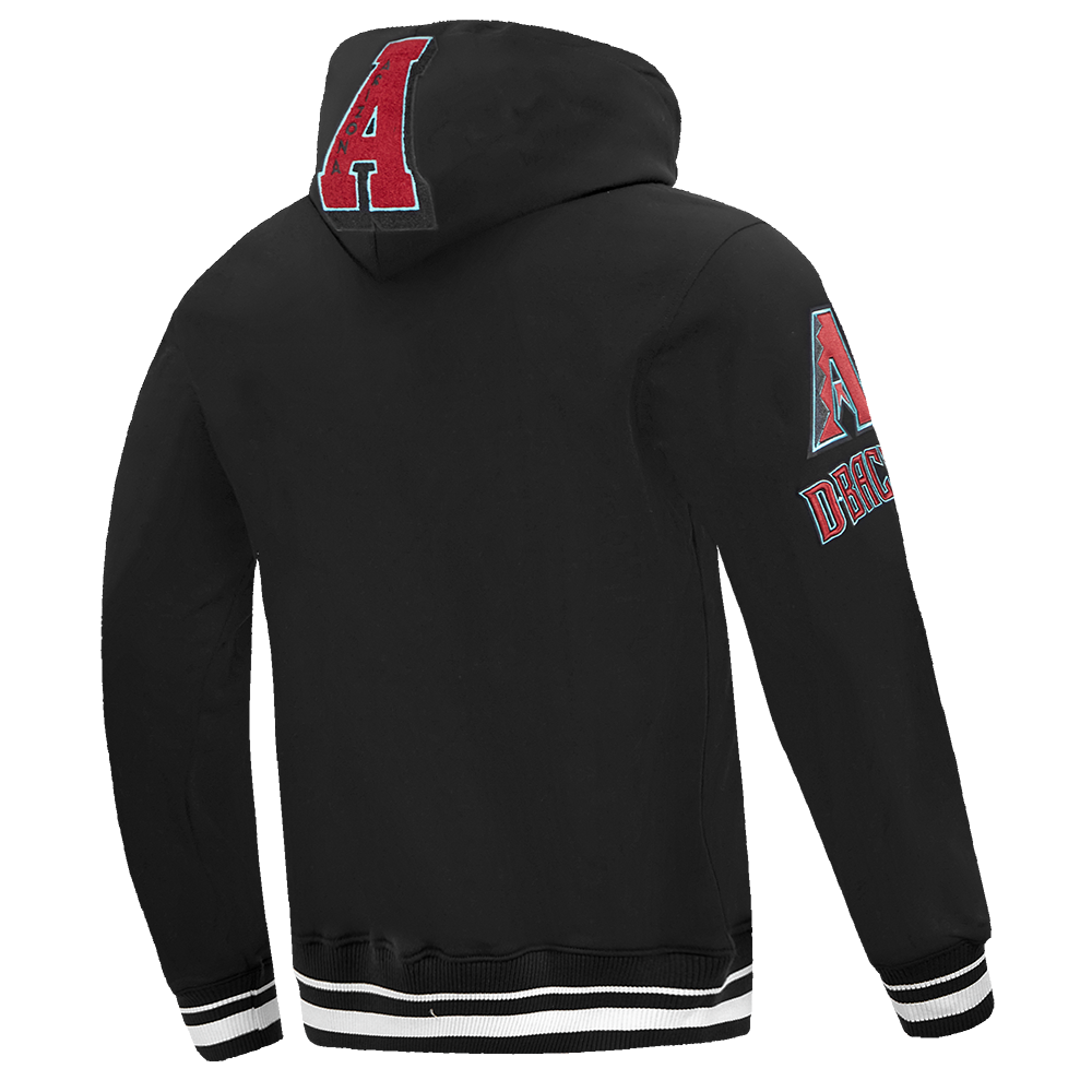 Pro Standard Men's MLB Arizona Diamondbacks Mashup Rib PO Hoodie - Black - BLACK Thumbnail View 4