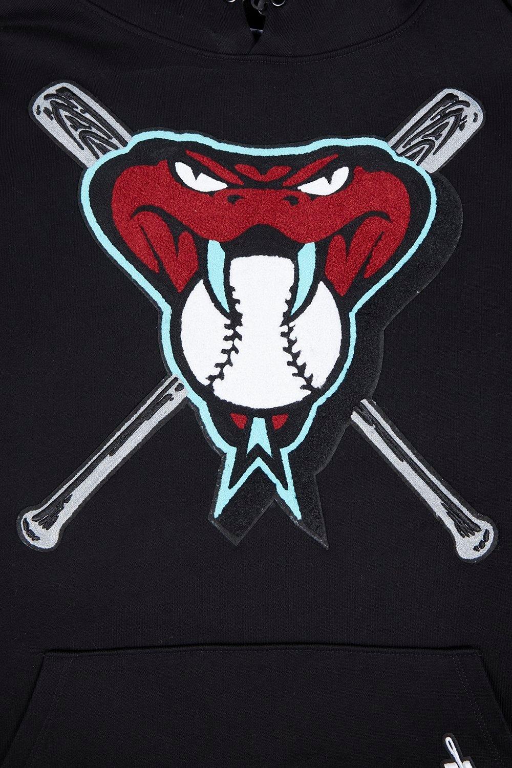 Pro Standard Men's MLB Arizona Diamondbacks Mashup Rib PO Hoodie - Black - BLACK Thumbnail View 5