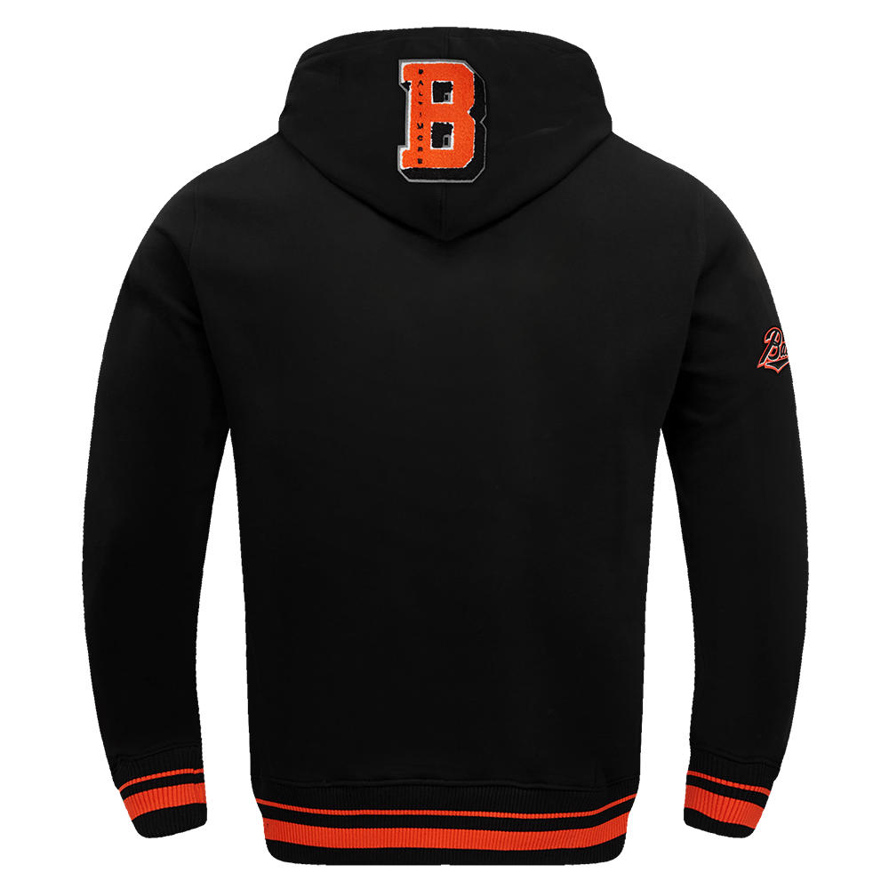 Pro Standard Men's MLB Baltimore Orioles Mashup Rib PO Hoodie -Black/Orange - BLACK/ORANGE Thumbnail View 2