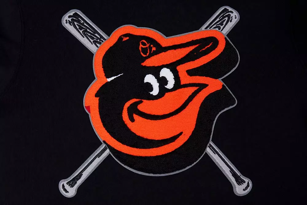 Pro Standard Men's MLB Baltimore Orioles Mashup Rib PO Hoodie - Black/Orange - BLACK/ORANGE