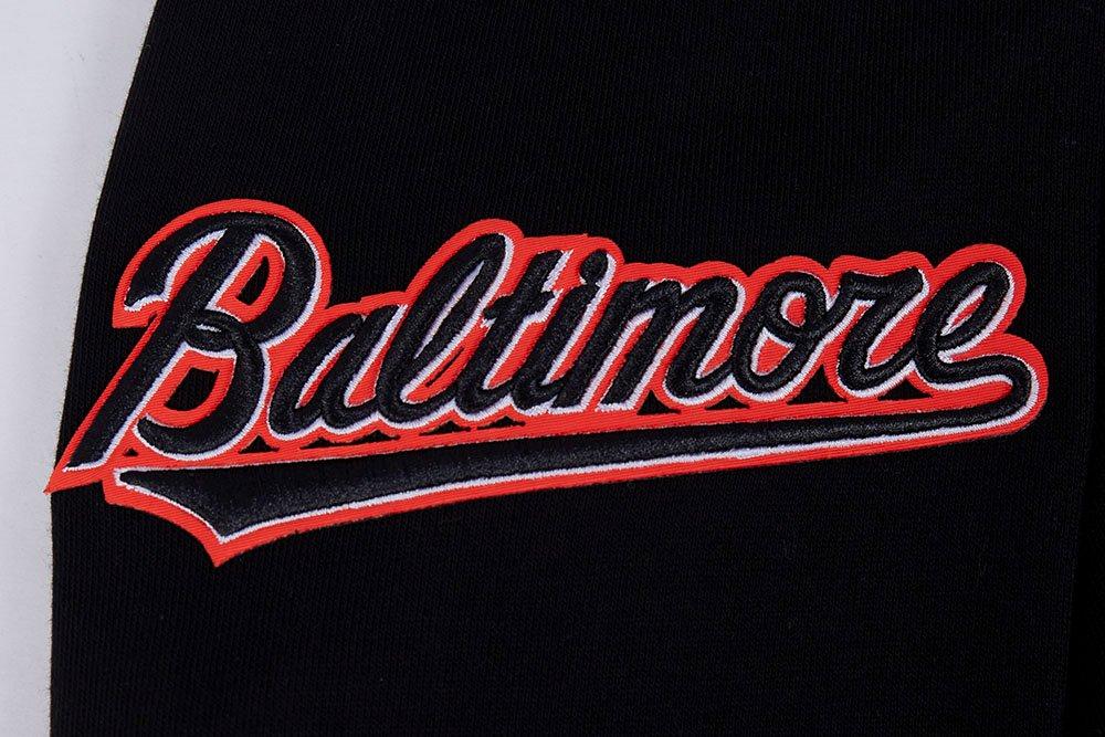 Pro Standard Men's MLB Baltimore Orioles Mashup Rib PO Hoodie -Black/Orange - BLACK/ORANGE Thumbnail View 6