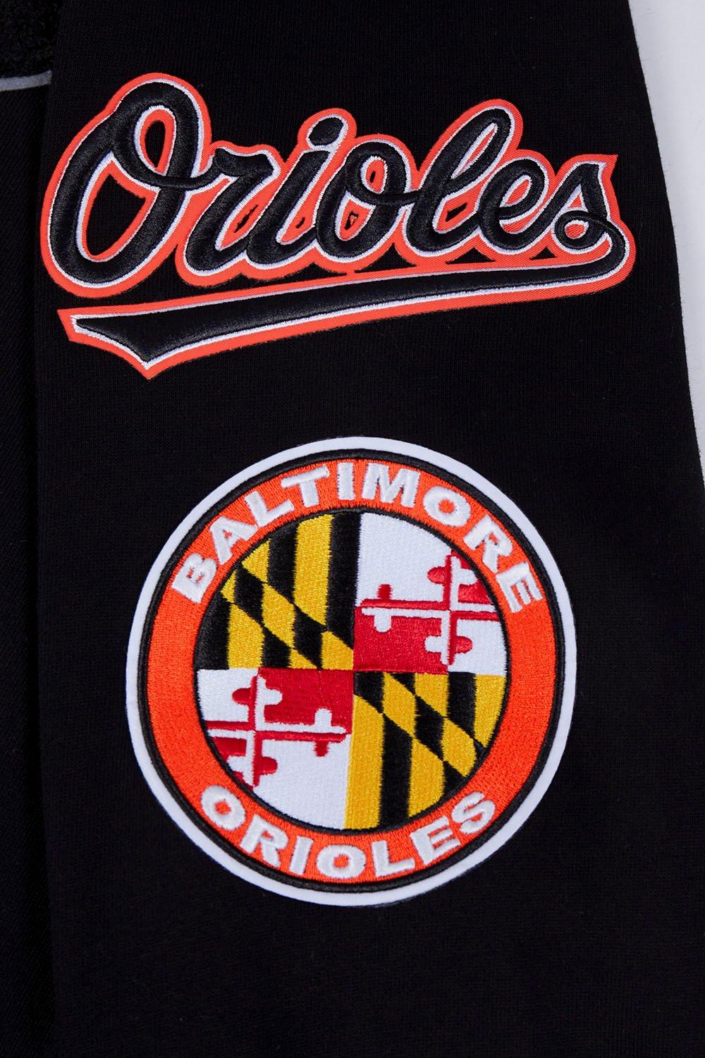 Pro Standard Men's MLB Baltimore Orioles Mashup Rib PO Hoodie -Black/Orange - BLACK/ORANGE Thumbnail View 7