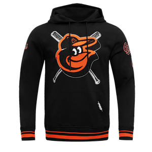 Pro Standard Men's MLB Baltimore Orioles Mashup Rib PO Hoodie -Black/Orange