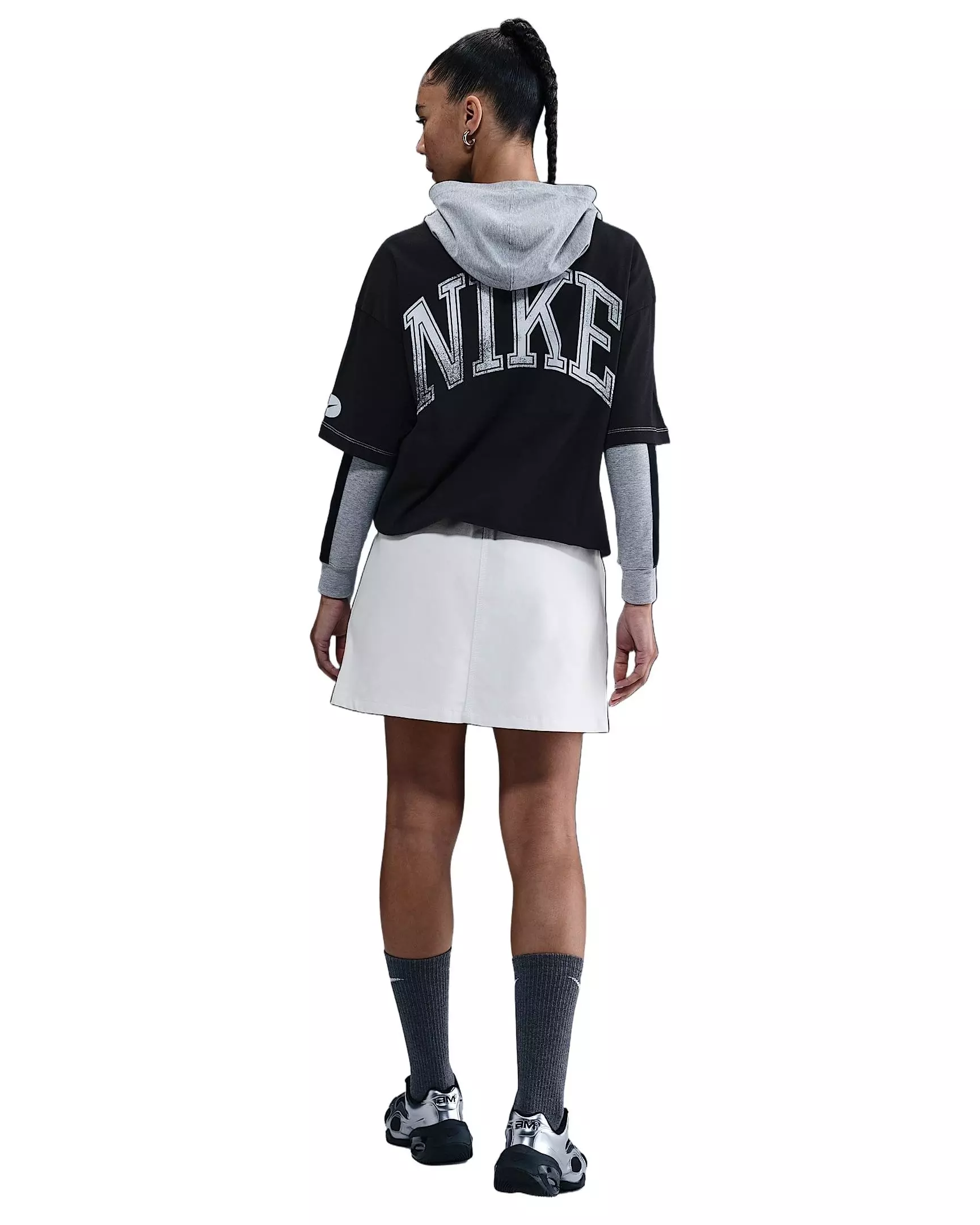 Nike Women's Sportswear Cargo 4in Mini Skirt - White/Black - WHITE/BLACK
