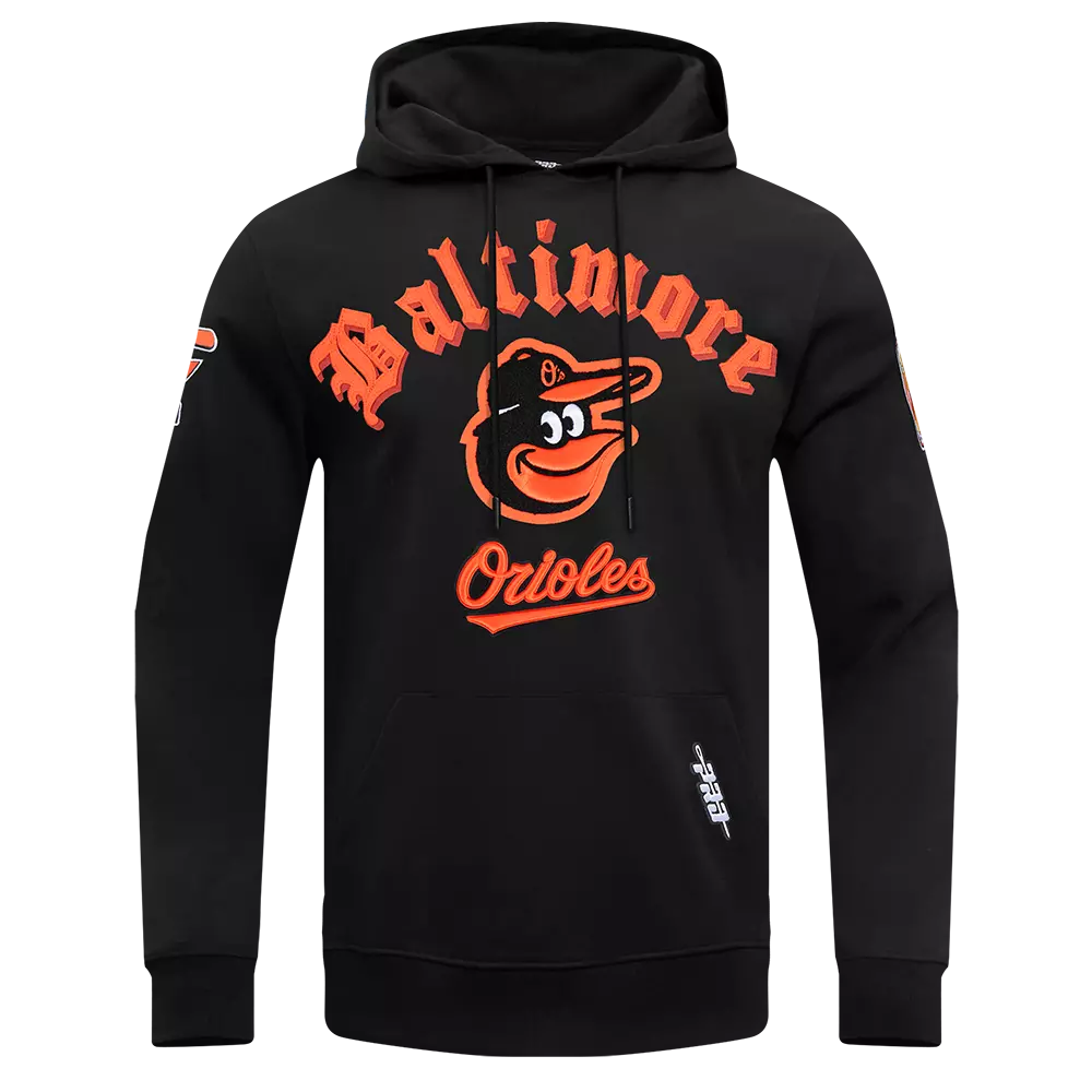 Pro Standard Men's MLB Baltimore Orioles Old English PO Hoodie -Black - BLACK