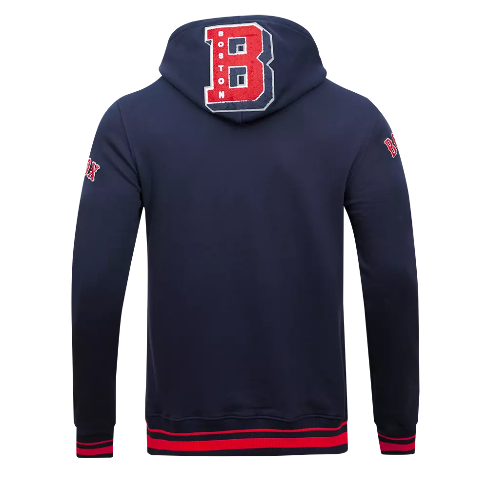 Pro Standard Men's MLB Boston Red Sox Mashup Rib PO Hoodie -Navy/Red - NAVY/RED