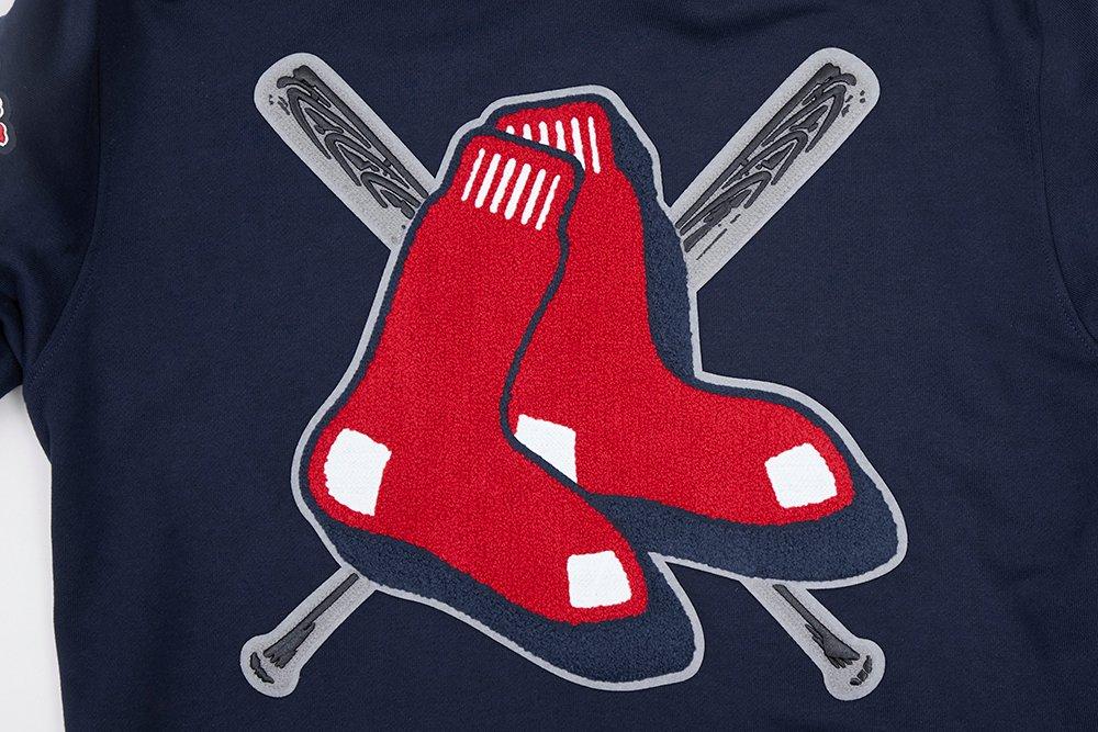 Pro Standard Men's MLB Boston Red Sox Mashup Rib PO Hoodie -Navy/Red - NAVY/RED Thumbnail View 5