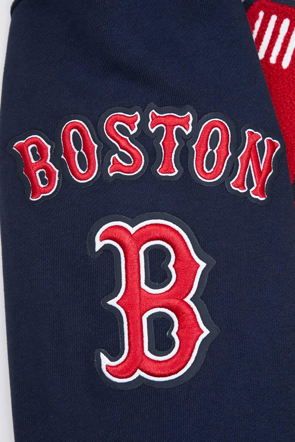Pro Standard Men's MLB Boston Red Sox Mashup Rib PO Hoodie -Navy/Red - NAVY/RED Thumbnail View 6