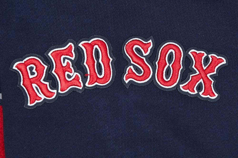 Pro Standard Men's MLB Boston Red Sox Mashup Rib PO Hoodie -Navy/Red - NAVY/RED Thumbnail View 7