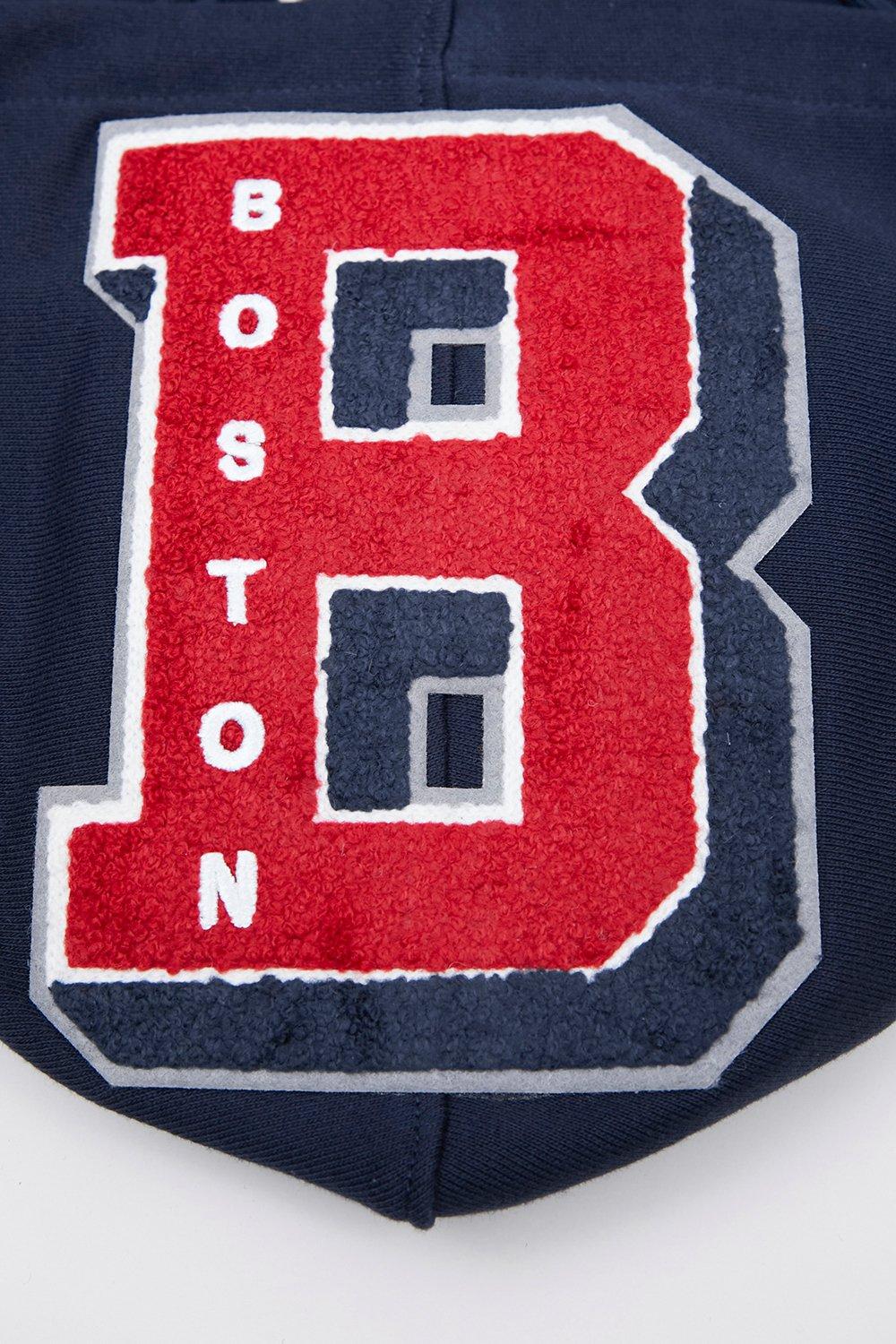 Pro Standard Men's MLB Boston Red Sox Mashup Rib PO Hoodie -Navy/Red - NAVY/RED Thumbnail View 8