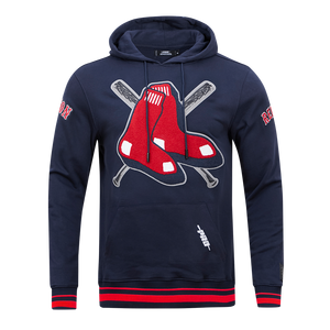 Pro Standard Men's MLB Boston Red Sox Mashup Rib PO Hoodie -Navy/Red