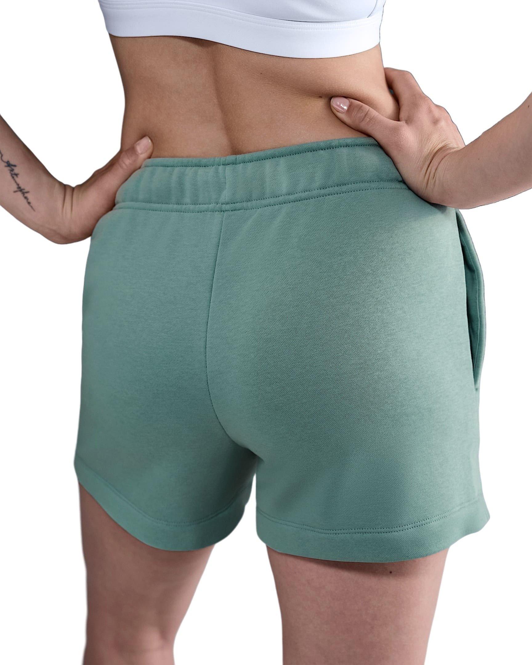 Nike Women's Sportswear Club Fleece Mid-Rise Shorts -Green - GREEN Thumbnail View 2