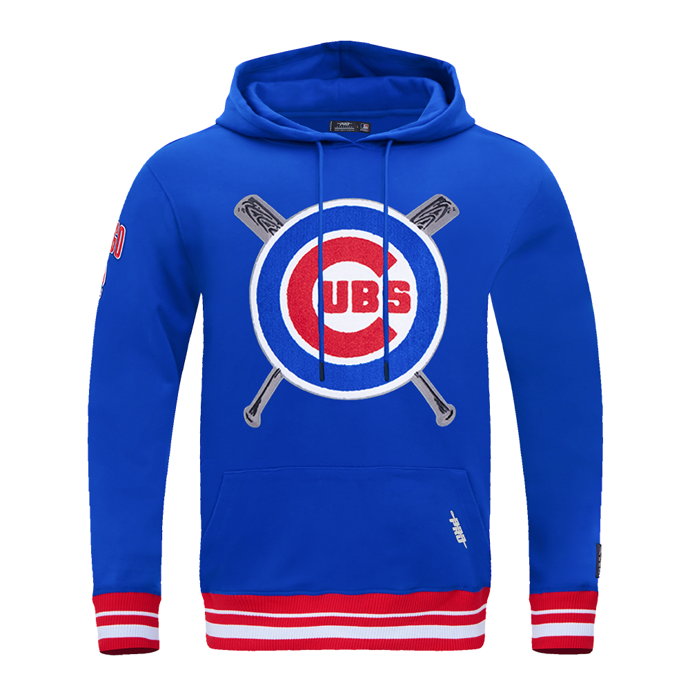 Pro Standard Men's MLB Chicago Cubs Mashup Rib PO Hoodie -Royal/Red - ROYAL/RED Thumbnail View 1